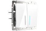 Werkel WL01-SW-2G-2W-LED Выключатель двухклавишный проходной с подсветкой