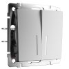 Werkel W1122165 Выключатель двухклавишный проходной с подсветкой серебряный матовый