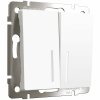 Werkel W1120161 Выключатель двухклавишный с подсветкой белый матовый