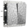 Werkel W1222006 Выключатель двухклавишный проходной серебряный