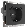 Werkel W1171708 Розетка с заземлением, шторками и USB тип A+C черный