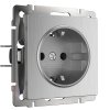 Werkel W1171109 Розетка с заземлением и шторками cеребряный рифленый