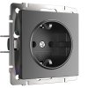 Werkel W1171164 Розетка с заземлением и шторками графит матовый