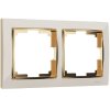 Werkel W0021932 Рамка из поликарбоната на 2 поста Snabb слоновая кость/золото