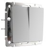 Werkel WL06-SW-2G Выключатель двухклавишный (серебряный)
