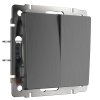 Werkel W1122004 Выключатель двухклавишный проходной графит рифленый