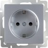 Werkel WL06-SKGS-01-IP44 Розетка с заземлением и шторками (серебряный)