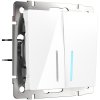 Werkel W1120101 Выключатель двухклавишный с подсветкой белый