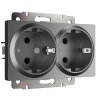 Werkel W1172064 Розетка двойная с заземлением графит матовый