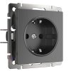 Werkel WL04-SKG-01-IP20 Розетка с заземлением (графит рифленый)