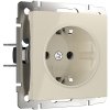 Werkel W1171303 Розетка с заземлением, безвинтовой зажим слоновая кость