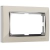 Werkel W0081903 Рамка из поликарбоната для двойной розетки Snabb слоновая кость/хром