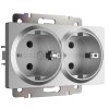 Werkel W1172006 Розетка двойная с заземлением серебряный