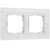 Werkel W0023101 Рамка из стекла на 2 поста Senso белый soft-touch