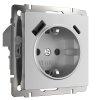 Werkel W1171765 Розетка с заземлением, шторками и USB тип A+C серебряный матовый