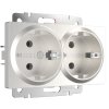 Werkel W1172013 Розетка двойная с заземлением перламутровый рифленый