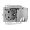 Werkel W1172209 Розетка двойная влагозащ. с зазем. с защит. крышками и шторками серебряный рифленый