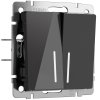 Werkel W1120148 Выключатель двухклавишный с подсветкой черный акрил