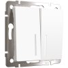 Werkel W1122161 Выключатель двухклавишный проходной с подсветкой белый матовый