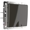 Werkel WL07-SKGSC-01-IP44 Розетка влагозащ. с зазем. защит. крышкой и шторками (серо-коричневый)