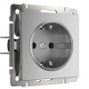 Werkel WL09-SKGS-01-IP44 Розетка с заземлением и шторками (cеребряный рифленый)