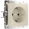 Werkel WL03-SKGS-01-IP44-ivory Розетка с заземлением и шторками (слоновая кость)