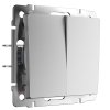Werkel W1120065 Выключатель двухклавишный серебряный матовый