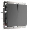 Werkel W1120004 Выключатель двухклавишный графит рифленый