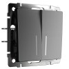 Werkel W1122164 Выключатель двухклавишный проходной с подсветкой графит матовый
