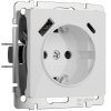 Werkel W1171741 W1171741/ Розетка с заземлением, шторками и USB тип A+C (белый акрил)