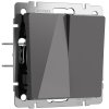 Werkel W1120044 Выключатель двухклавишный графит акрил