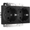 Werkel W1272008 Розетка двойная с заземлением черный