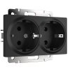 Werkel W1172008 Розетка двойная с заземлением черный матовый