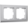 Werkel W0021865 Рамка из поликарбоната на 2 поста Stark серебряный матовый