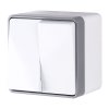 Werkel W5020201 Выключатель двухклавишный влагозащищенный Gallant (белый) (a051576) Werkel Накладные механизмы Gallant белые W5020201-95657
