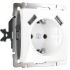 Werkel W1171501 Розетка с заземлением, шторками и USBх2 белая