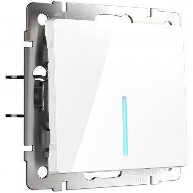 Фотография товара 'Werkel W1112101 Выключатель одноклавишный проходной с подсветкой белый'