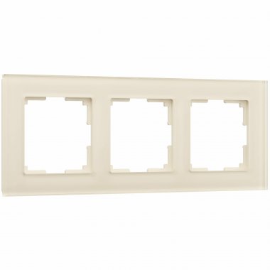 Фотография товара 'Werkel W0031141 Рамка из стекла на 3 поста Favorit молочный'