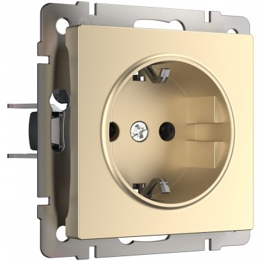 Фотография товара 'Werkel WL11-SKG-01-IP20 Розетка с заземлением (шампань)'
