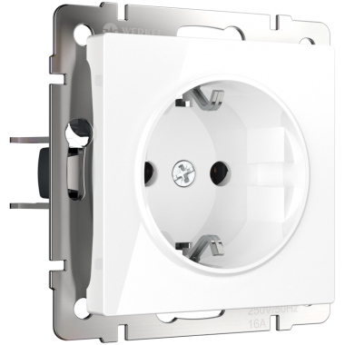 Фотография товара 'Werkel WL01-10-01 Розетка с заземлением, безвинтовой зажим'