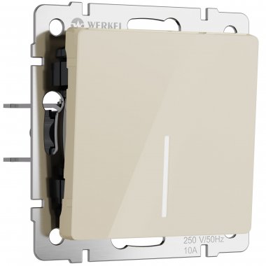 Фотография товара 'Werkel W1110143 Выключатель одноклавишный с подсветкой айвори акрил'