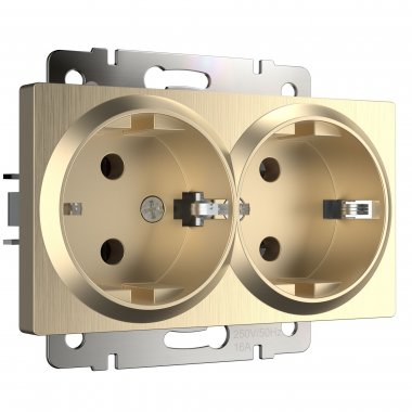 Фотография товара 'Werkel WL10-SKG-02-IP20 Розетка двойная с заземлением'