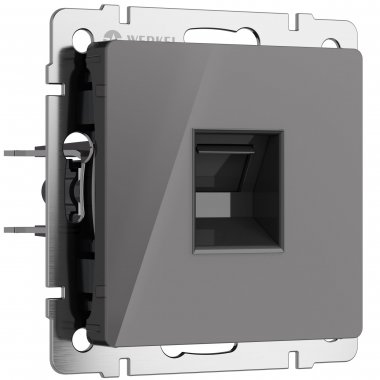Фотография товара 'Werkel W1181044 Розетка Ethernet RJ-45 графит акрил'