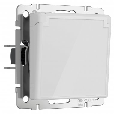 Фотография товара 'Werkel W1171241 Розетка влагозащ. с зазем. с защит. крышкой и шторками белый акрил'