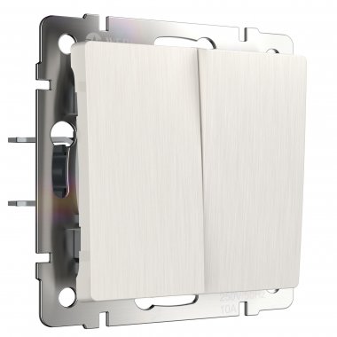 Фотография товара 'Werkel W1120013 Выключатель двухклавишный перламутровый рифленый'