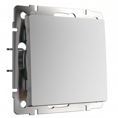 Фотография товара 'Werkel W1112065 Выключатель одноклавишный проходной серебряный матовый'