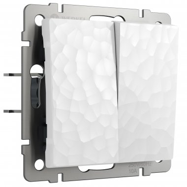 Фотография товара 'Werkel W1220001 Выключатель двухклавишный белый'