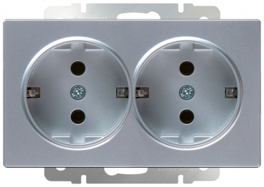 Фотография товара 'Werkel WL06-SKG-02-IP20 Розетка двойная с заземлением'