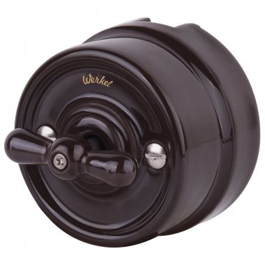 Фотография товара 'Werkel W5620014 Выключатель на 4 положения двухклавишный коричневый ретро'