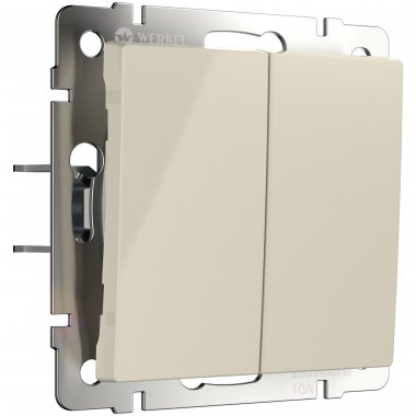 Фотография товара 'Werkel W1122403 Выключатель двухклавишный с самовозвратом слоновая кость'